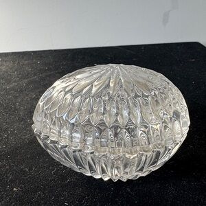 Vintage Crystal Egg-shaped Trinket or Jewelry box